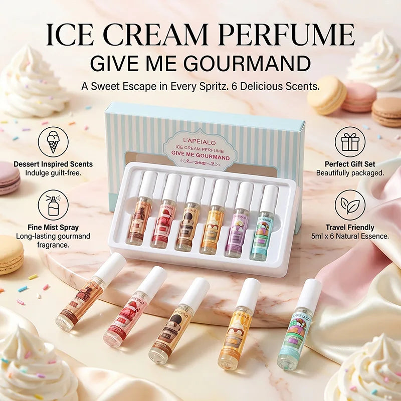 LAPEIALO Ice cream perfume 6 Gift box set of gourmet milk-flavored