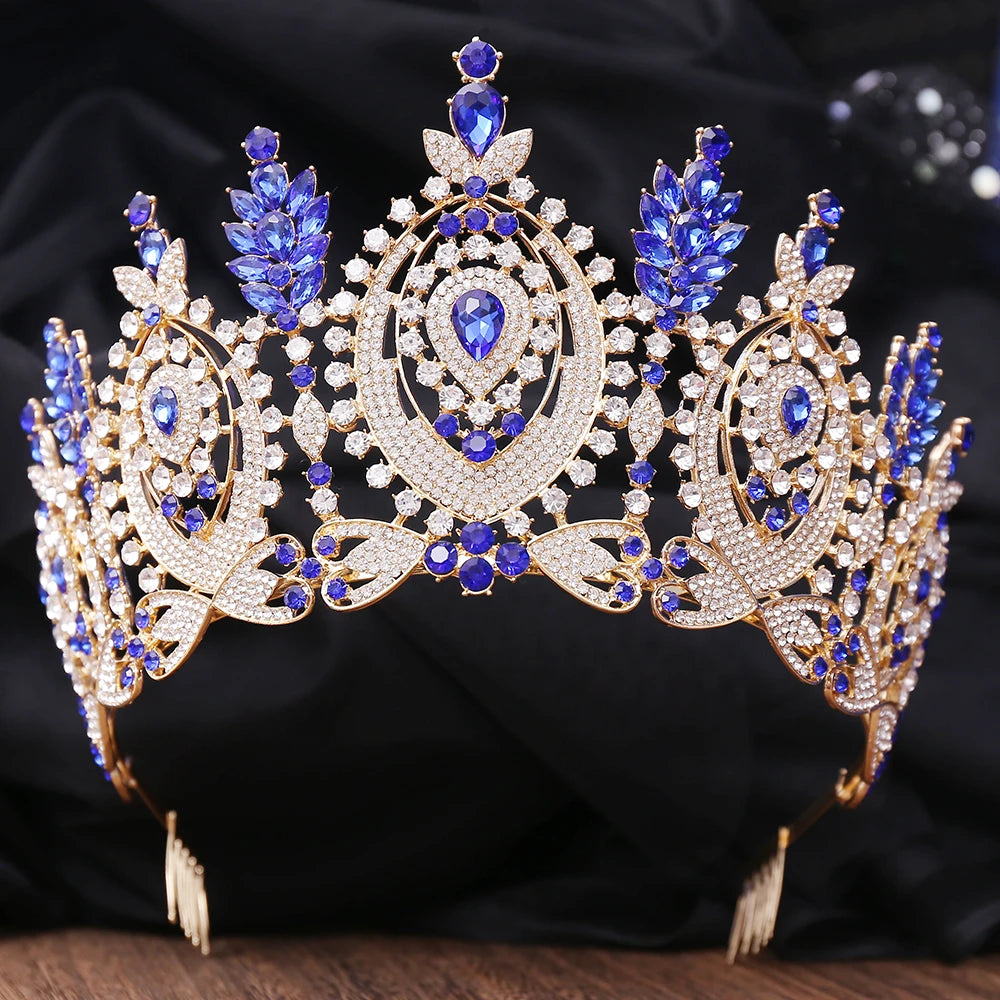 Crown Vintage Baroque Rhinestone Tiara  Hair Accessories