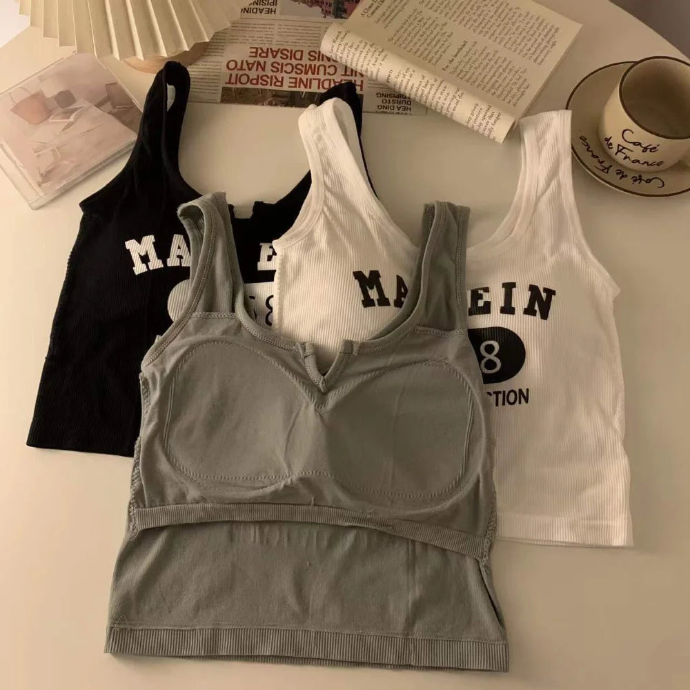 Corset Crop Tops with Built In Bras Tanks Camisoles