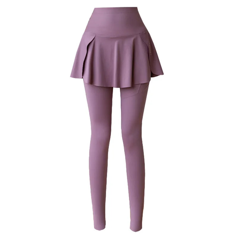 Two Pieces Leggings High Waist with Pocket Yoga Pants