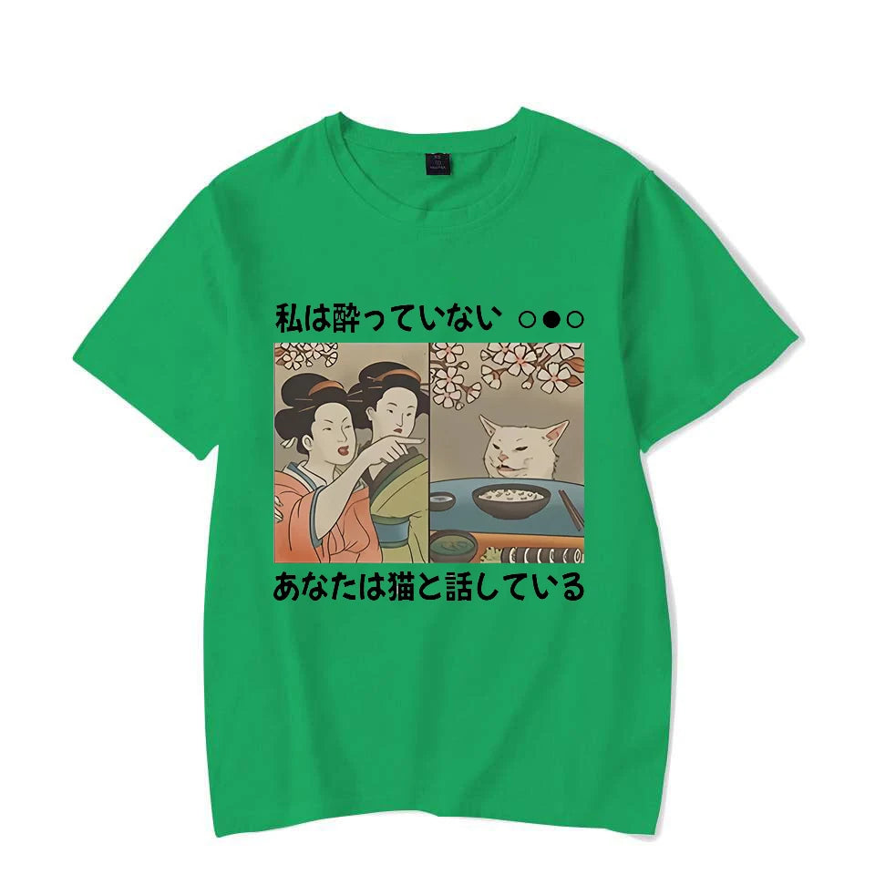 Cartoon Cat T-shirt T-shirt Harajuku Y2K