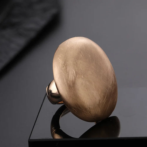 Flashbuy Chunky Gold Color Metal Geometric Rings for Women Statement