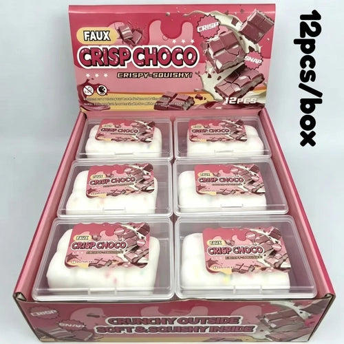 Chocolate Squishy Squeeze Toy Crispy Chocolate Wax Cracking Stress
