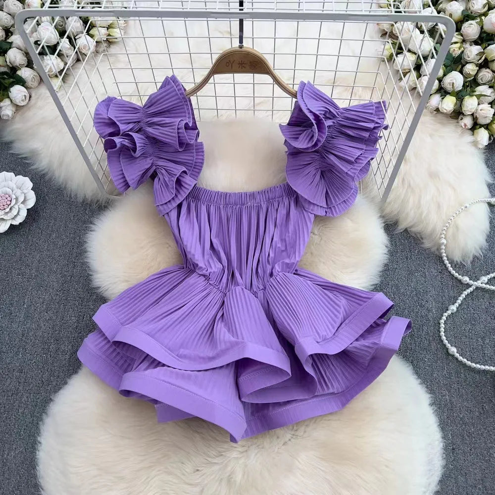 Crop Top Ruffles Vest Lady Tops High Street
