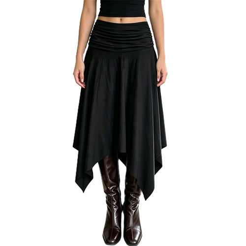 2027 Early Autumn Women's Sexy Low-Rise Casual Asymmetrical Hem Midi