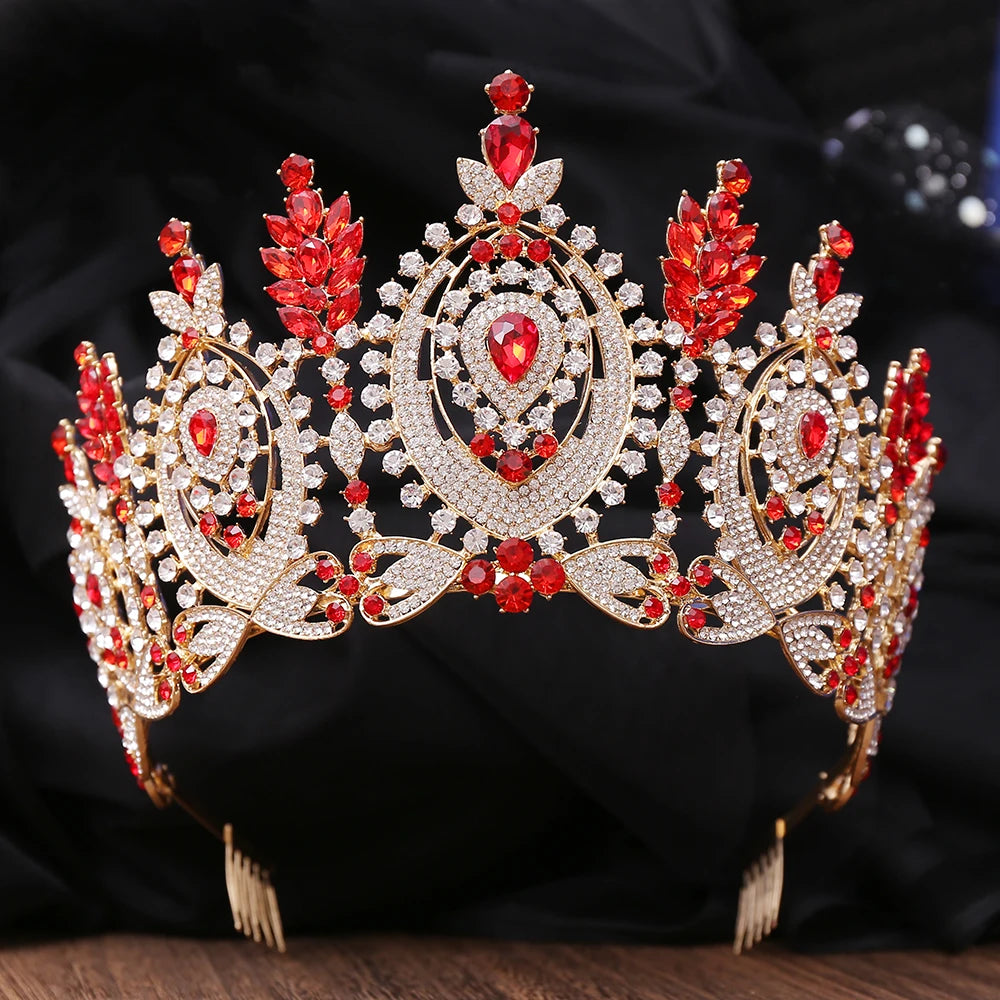 Crown Vintage Baroque Rhinestone Tiara  Hair Accessories