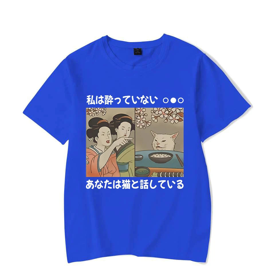 Cartoon Cat T-shirt T-shirt Harajuku Y2K