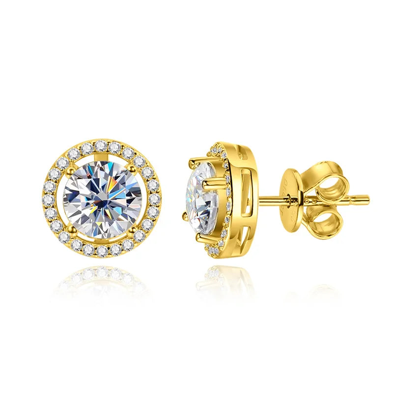 OEVAS 100% 925 Sterling Silver 0.5-2 Carat Moissanite Earrings