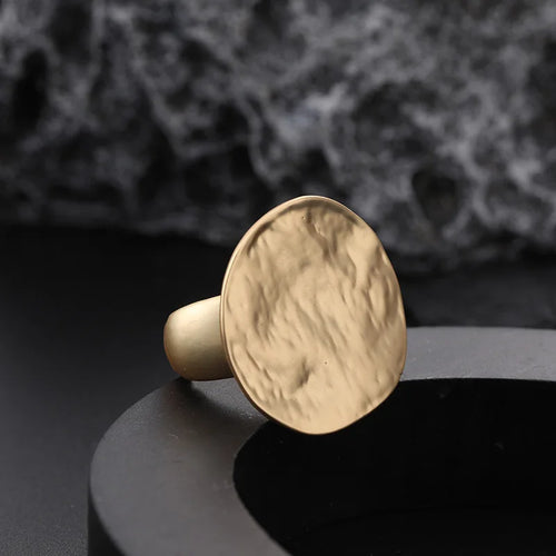 Flashbuy Chunky Gold Color Metal Geometric Rings for Women Statement