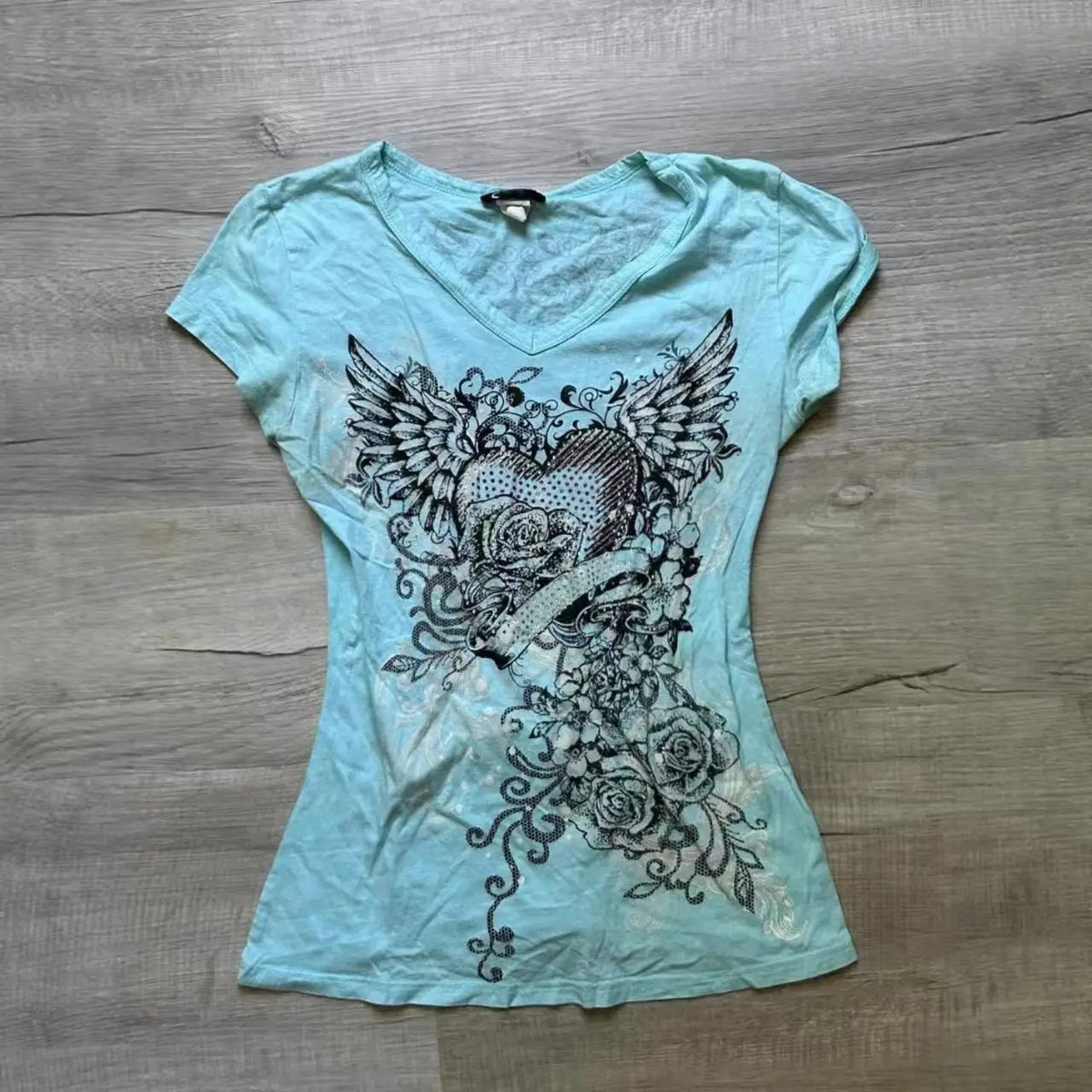 American Retro Hottie T-shirt Subculture Punk Aesthetic Print Popular Street Tops