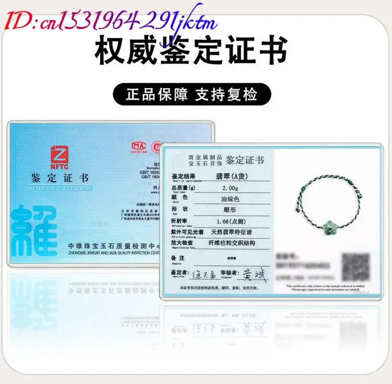 Burmese Jadeite Flower Bracelet Natural Jade Charm Fashion Accessories