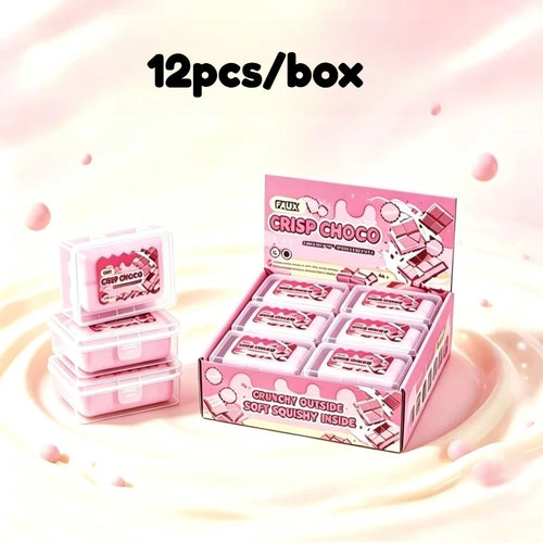 Chocolate Squishy Squeeze Toy Crispy Chocolate Wax Cracking Stress