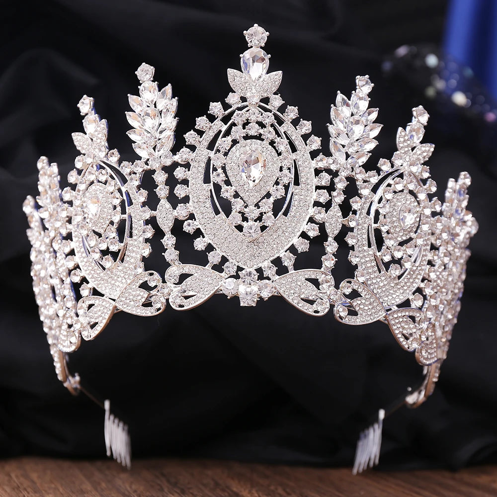 Crown Vintage Baroque Rhinestone Tiara  Hair Accessories