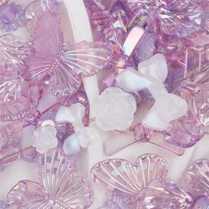 10/30/50g Acrylic Butterfly Flatback Resin Flowers Charms for Craft