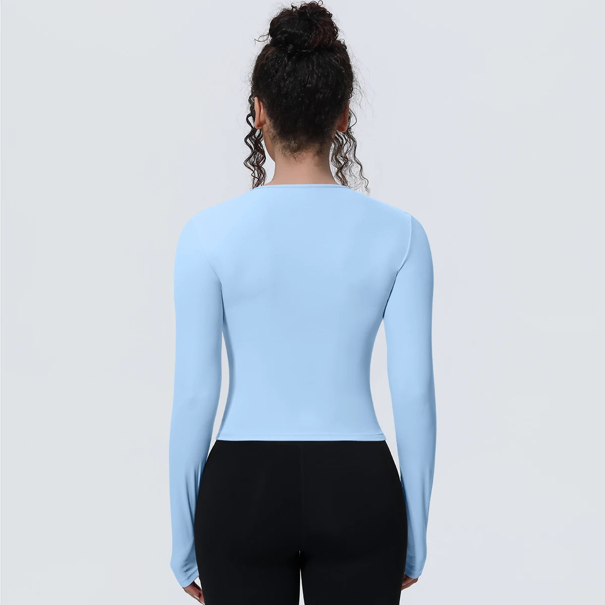 Woman's Yoga Long Sleeved Gym Sports Running Top Slim Breathable Soild