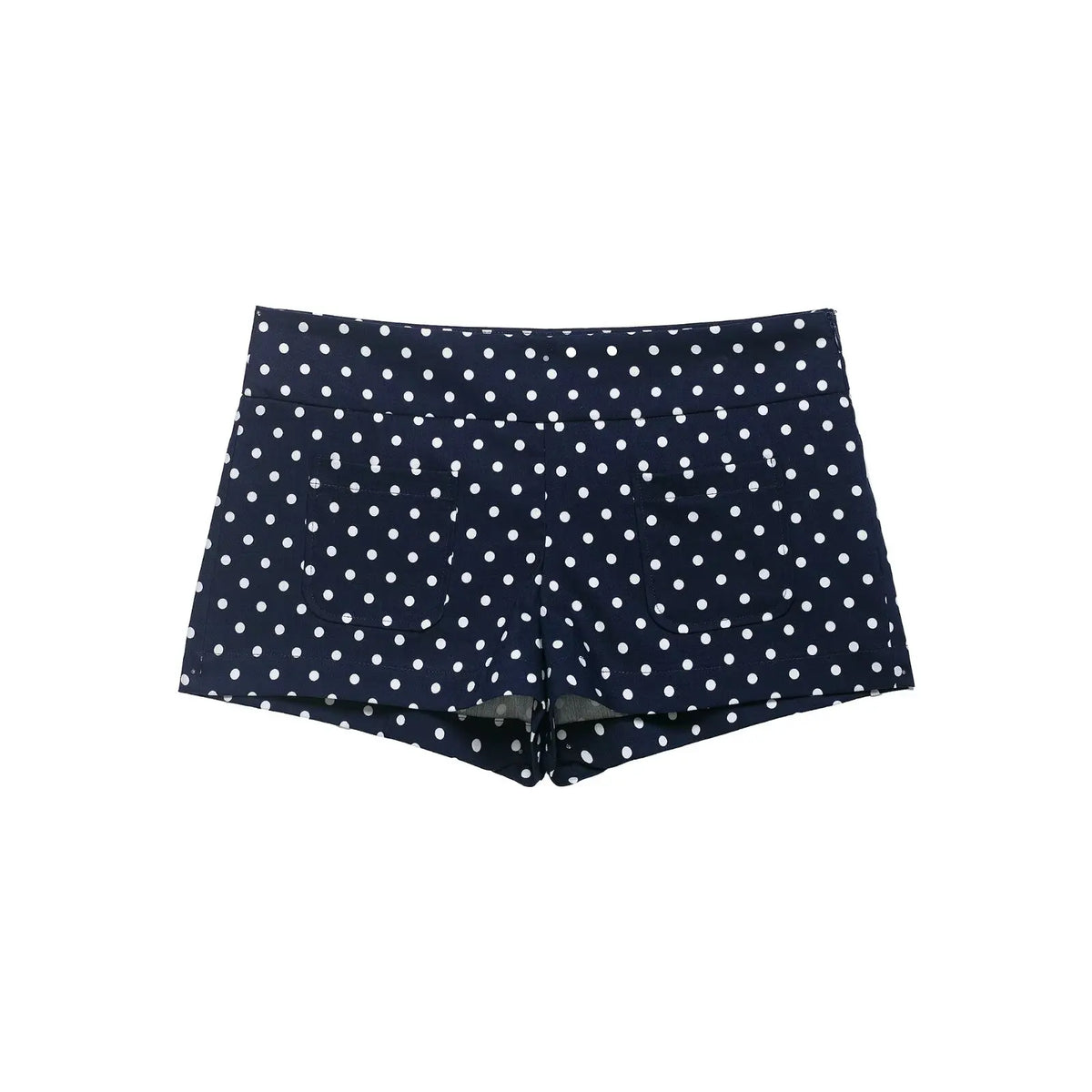 Polka Dot Print Short Long Sleeves Turtleneck Zipper With Pockets Drawstring