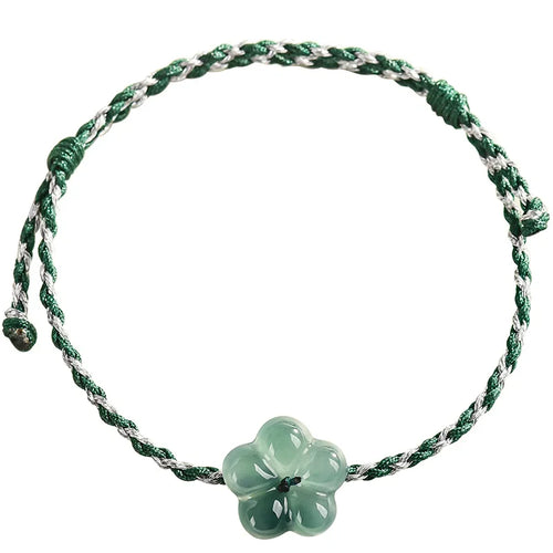 Burmese Jadeite Flower Bracelet Natural Jade Charm Fashion Accessories