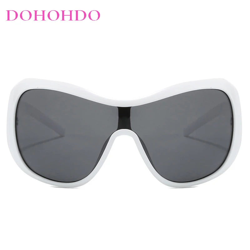 Trendy Y2K Punk Oversized Oval Frame Women Sunglasses