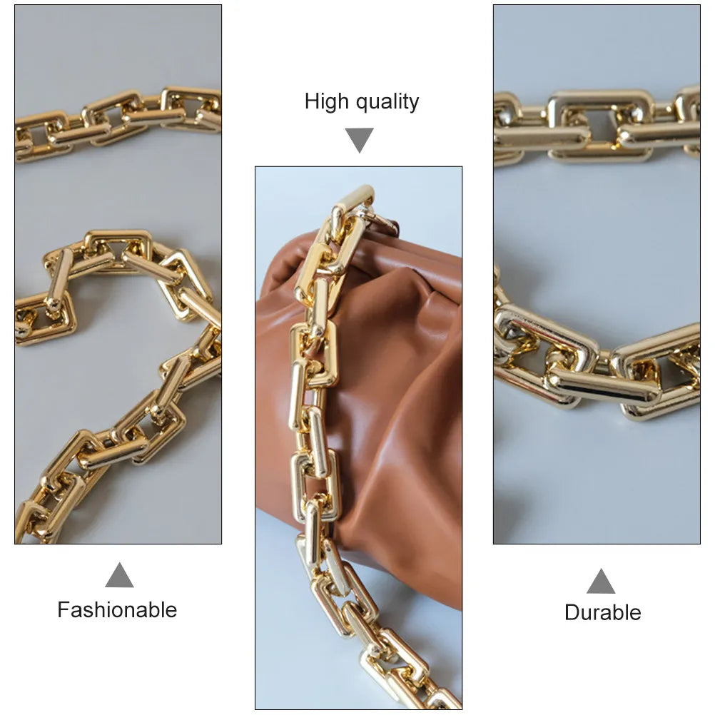 1Pcs Gold Tone Handbag Chain Strap for DIY Crossbody Clutches Wallets