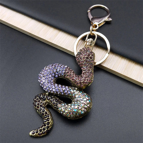 Cute Sweet Colorful Full Crystal Big Bear Key Chain Alloy Rhinestone