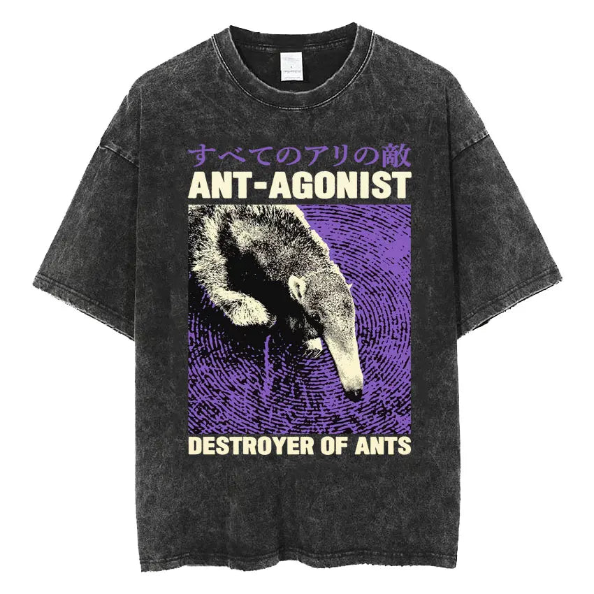 The Horrors Are Never Ending Yet I Remain Silly T-shirt Funny Frog Retro Washed T Shirt Men's Oversized Tees