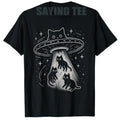Cat UFO Space Spaceship Alien Aesthetic T-Shirt Y2k Space-Ship Novelty Tee