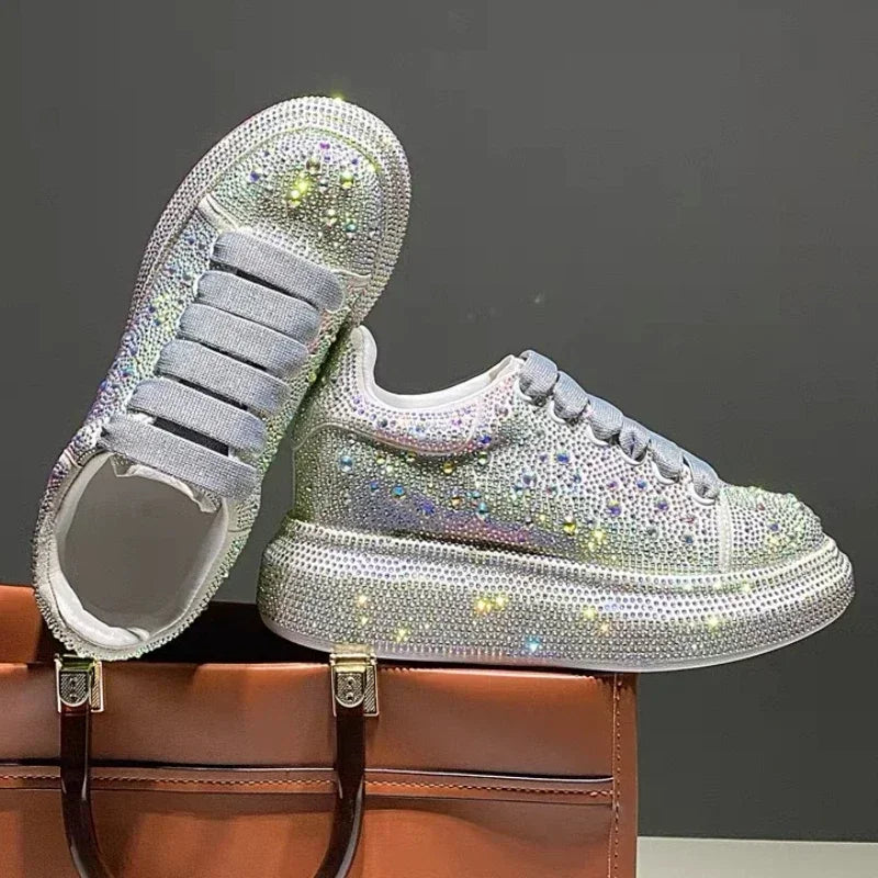 Glitter Designer Platform Sneakers Women Shallow Comfy Casual Shoes