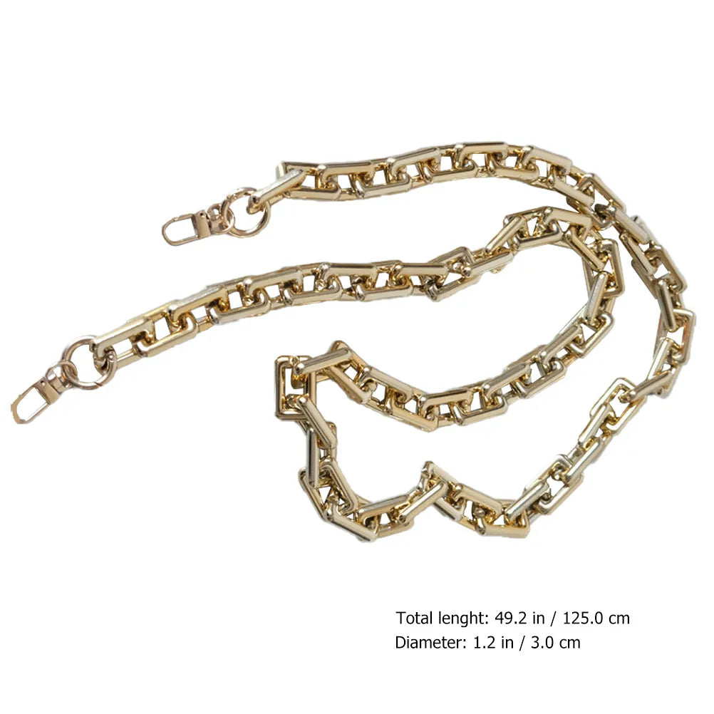 1Pcs Gold Tone Handbag Chain Strap for DIY Crossbody Clutches Wallets