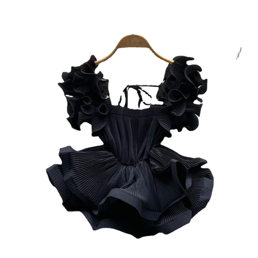 Crop Top Ruffles Vest Lady Tops High Street