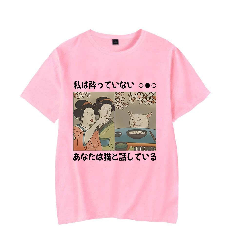 Cartoon Cat T-shirt T-shirt Harajuku Y2K