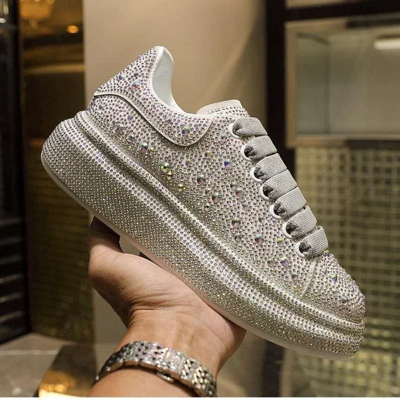 Glitter Designer Platform Sneakers Women Shallow Comfy Casual Shoes