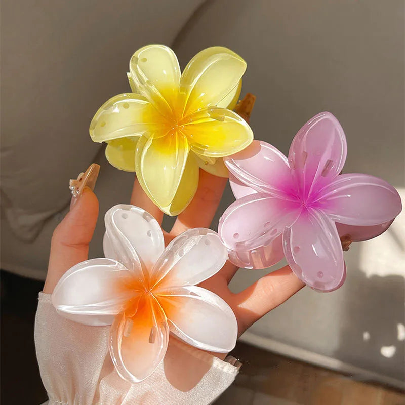 2PCS Fashion Women Flower Hair Clip Set Vacation Bohemia Egg Flower