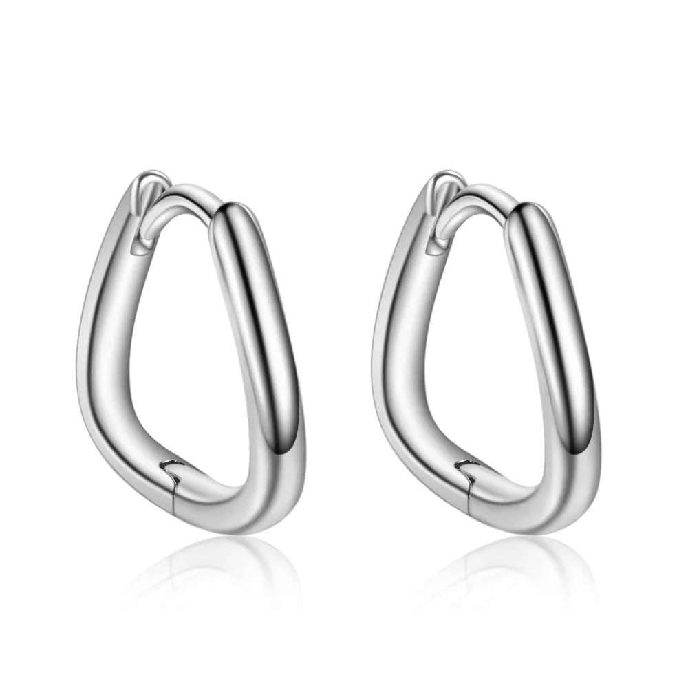 Luxury Jewelry 925 Sterling Silver U-shaped Hoop Earrings For Women