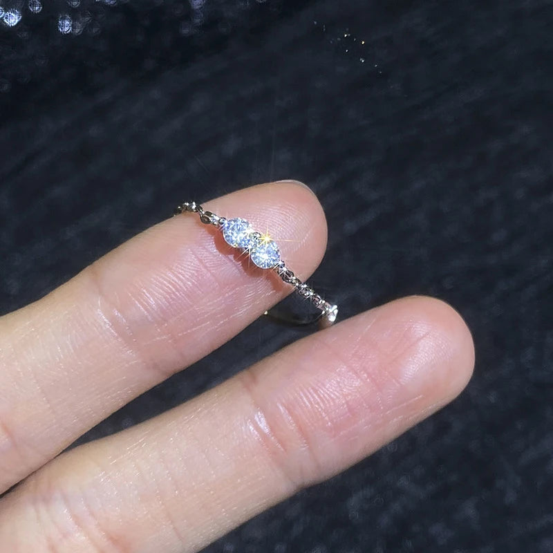 3mm Moissanite 925 Sterling Silver Eternity Band