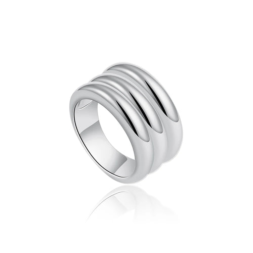 Fashion Mixed Color Multilayer Chunky Rings Gold&Silver Plated Cross