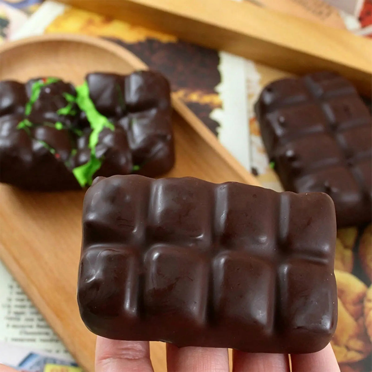 Chocolate Squishy Squeeze Toy Crispy Chocolate Wax Cracking Stress
