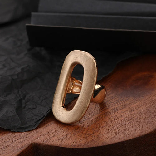Flashbuy Chunky Gold Color Metal Geometric Rings for Women Statement
