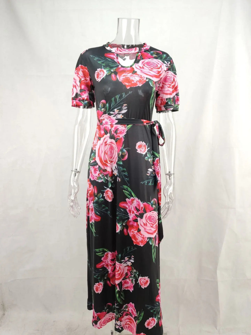 Turtleneck Digital Print Short Sleeve Big Swing