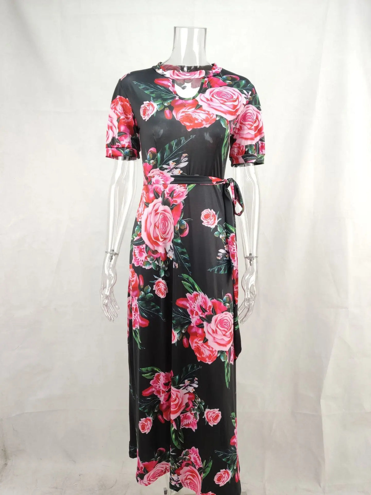 Turtleneck Digital Print Short Sleeve Big Swing
