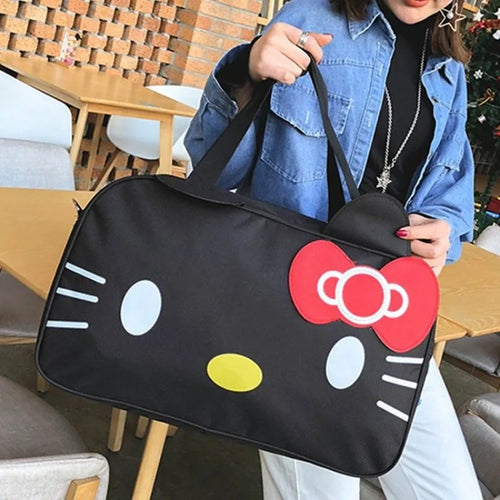 Hello Kitty Foldable Travel Duffle Bag Lightweight Large Capacity
