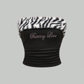 New rhinestone leopard print crop top slim fit sexy hot girl y2k