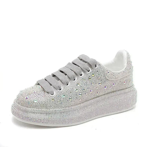 Glitter Designer Platform Sneakers Women Shallow Comfy Casual Shoes