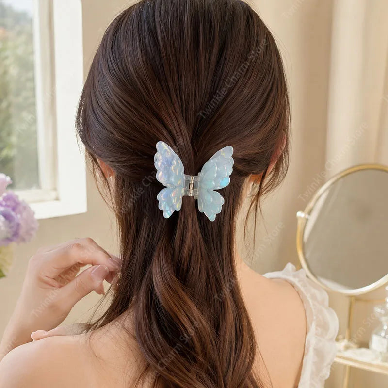 Fashion Sweet Colorful Butterfly Hair Claw Acetate Butterfly Crab Hair