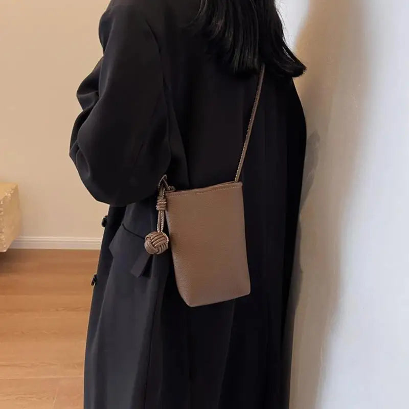 Mini Crossbody Mobile Phone Bag for Women Artistic Round Ball Design