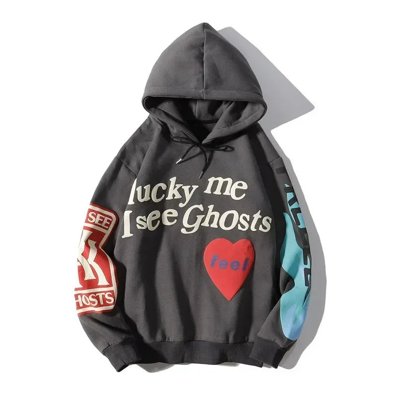 Butterfly Print Oversize Zip Streetwear