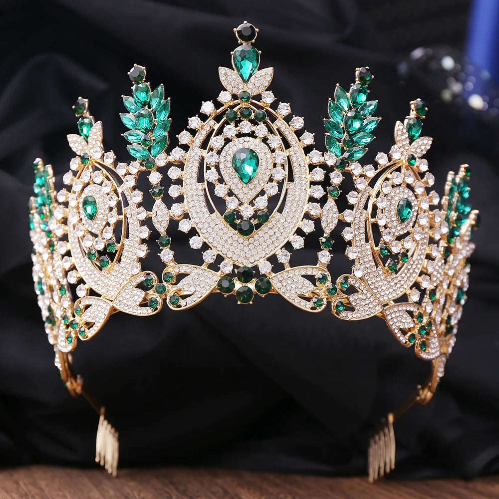 Crown Vintage Baroque Rhinestone Tiara  Hair Accessories
