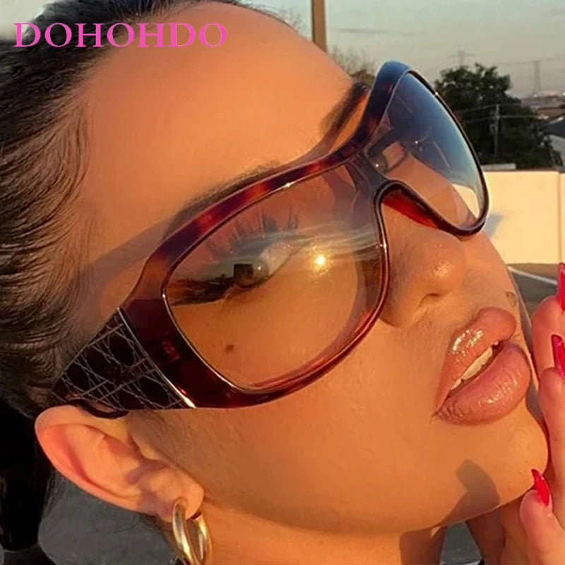 Trendy Y2K Punk Oversized Oval Frame Women Sunglasses