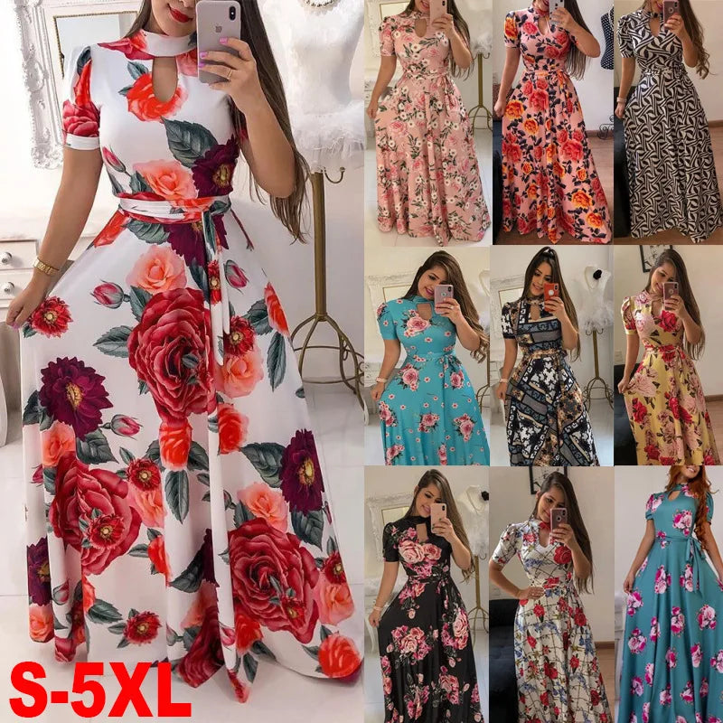 Turtleneck Digital Print Short Sleeve Big Swing
