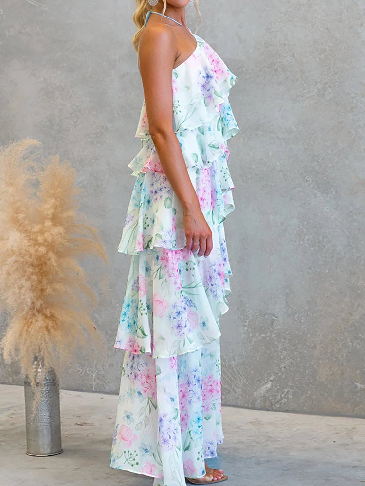 Chic Party Dress, 2026 Halter Lace-Up Ladies Dress Vestidos