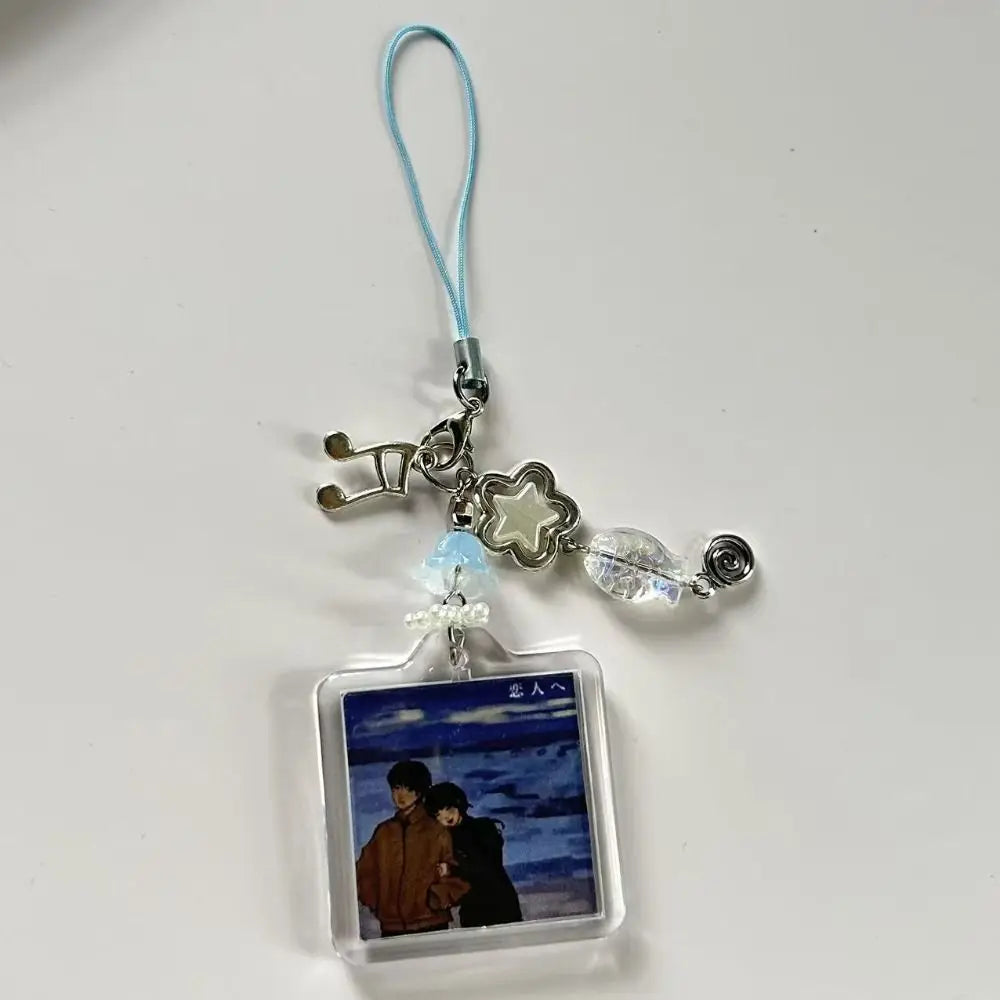 Acrylic Frame Album Beaded Keychain 2000s Style Y2k Lanyard Phone